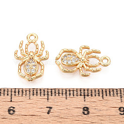 Brass Micro Pave Clear Cubic Zirconia Pendants&nbsp;KK-T074-111G