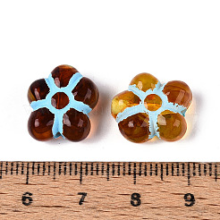 Painted Transparent Acrylic Beads&nbsp;OACR-T029-03C