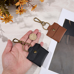 2Pcs 2 Colors PU Leather Finger Ring Storage Bags Pendant Decorations&nbsp;KEYC-CL0001-58B