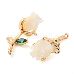 Natural Freshwater Shell Brass Pendants&nbsp;KK-Q806-05G