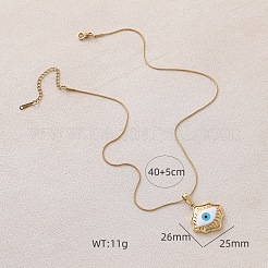 316 Surgical Stainless Steel Enamel Evil Eye Pendant Necklaces for Women&nbsp;AR3641