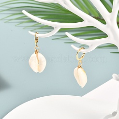 Natural Cowrie Shell Beads Dangle Earrings for Girl Women&nbsp;EJEW-JE04641-01
