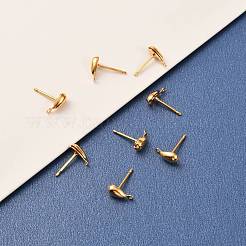 Brass Stud Earring Findings&nbsp;KK-F824-004G