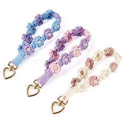 3Pcs Cotton Braided Flower Pendant Decorations&nbsp;AJEW-TA0002-72C