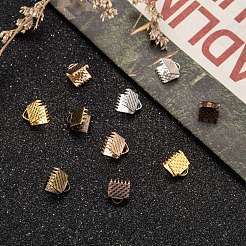 Iron Ribbon Crimp Ends&nbsp;E004Y-6x6mm-M