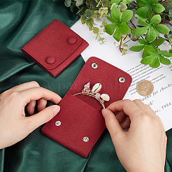 2Pcs Microfiber Cloth Jewelry Storage Bags with Brass Button&nbsp;ABAG-BBC0001-17A-01