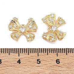 Brass Micro Pave Clear Cubic Zirconia Pendants&nbsp;KK-T080-20G