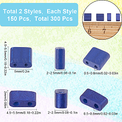 300Pcs 2 Styles 2-Hole Baking Paint Glass Seed Beads&nbsp;SEED-SC0001-17