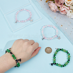 4Pcs 4 Styles Witch Hat Crown Alloy Charm Glass & Synthetic Moonstone & Cat Eye Beaded Stretch Bracelet Sets&nbsp;BJEW-PH01982