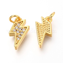 Brass Micro Pave Clear Cubic Zirconia Charms&nbsp;ZIRC-O036-07G