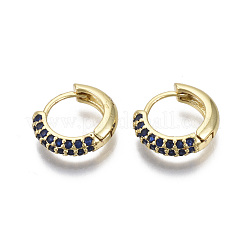 Brass Micro Pave Cubic Zirconia Huggie Hoop Earrings&nbsp;EJEW-R144-004B-NF