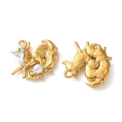 304 Stainless Steel with ABS Plastic Pearl Pendants&nbsp;SA-L002-08G