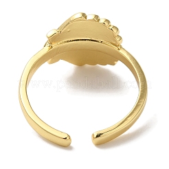 Shell Shape Rack Plating Brass Open Cuff Finger Rings for Women&nbsp;RJEW-L123-008G