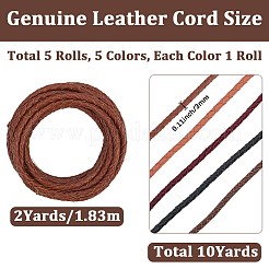 10 Yards 5 Colors Braided Leather Cord&nbsp;WL-CL0001-08