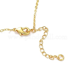 Golden Brass Rhinestone Pendant Necklace with Cable Chains&nbsp;NJEW-P278-A02