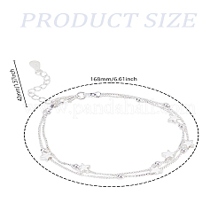 1Pc Brass Box Chain Double Layer Bracelets&nbsp;BJEW-LP0004-39