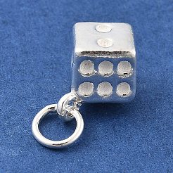 925 Sterling Silver Dice Charms&nbsp;STER-S009-06S
