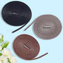 3 Pairs 3 Colors Round Waxed Cord Shoelace String&nbsp;OCOR-CL0001-01