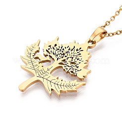304 Stainless Steel Pendant Necklaces&nbsp;NJEW-T018-50G