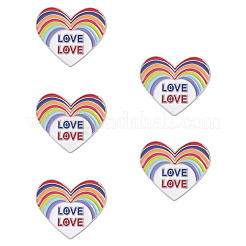 5Pcs Heart with Word Love Pride Month Enamel Pins&nbsp;JEWB-TA0001-27