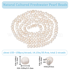 2 Strands Natural Cultured Freshwater Pearl Beads Strands&nbsp;PEAR-BBC0001-19