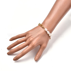 Natural Baroque Pearl Keshi Pearl Bracelets & Necklaces Sets&nbsp;SJEW-JS01105