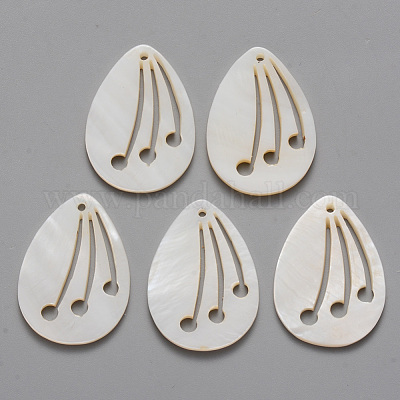Natural Freshwater Shell Pendants&nbsp;SHEL-R021-03-1