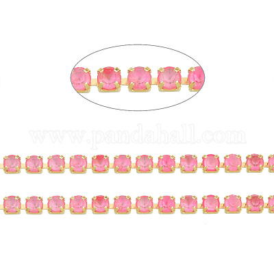 Brass Rhinestone Strass Chains&nbsp;CHC-N017-003B-B06-1