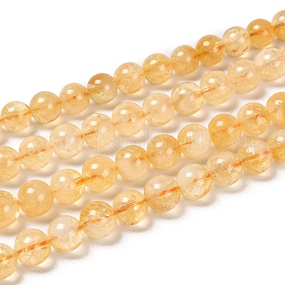 Natural Citrine Beads Strands&nbsp;G-O166-10-8mm-1