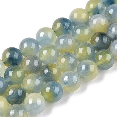 Dyed Natural White Jade Beads Strands&nbsp;G-T138-10mm-210-18-1