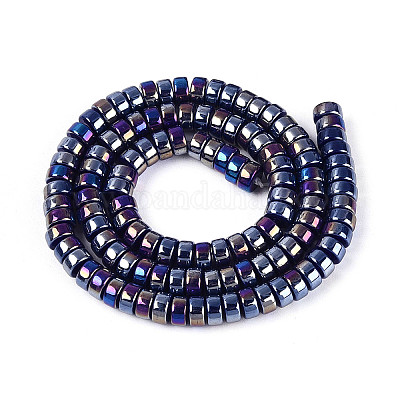 AB Color Plated Opaque Glass Beads Strands&nbsp;GLAA-T026-3x6mm-P09-1