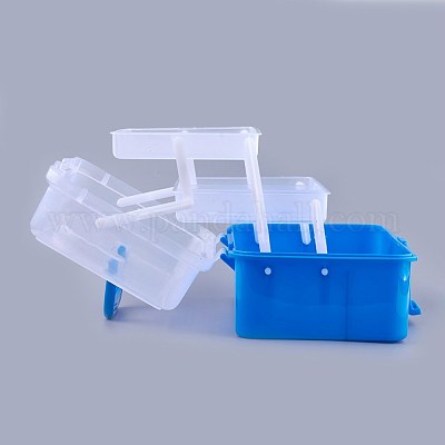 Portable Plastic Three-storey Multifunctional Storage Box&nbsp;CON-WH0064-G01-1
