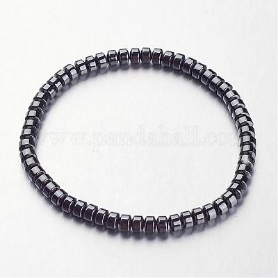 Non-magnetic Synthetic Hematite Beaded Stretch Bracelets&nbsp;BJEW-F228-01-1