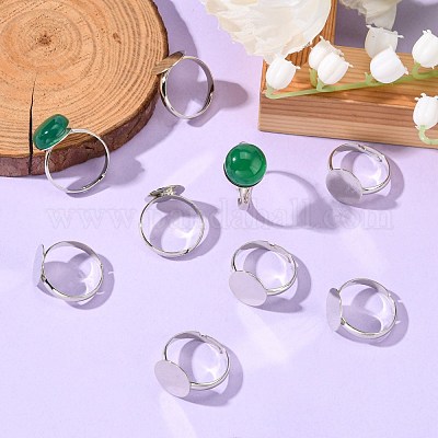 Brass Pad Ring Bases&nbsp;KK-EC022-12mm-N-NR-1