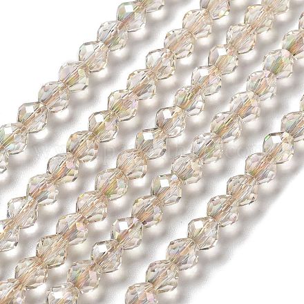 Electroplate Glass Beads Strands GLAA-A014-02H-1