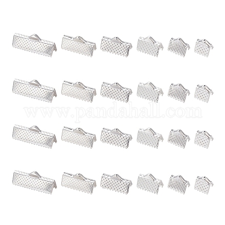 120Pcs 6 Styles Iron Ribbon Crimp Ends IFIN-YW0003-22-1
