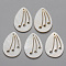 Natural Freshwater Shell Pendants, Teardrop, Seashell Color, 29x21x2mm, Hole: 1.4mm