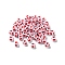 Opaque Acrylic Beads, Cube with Heart, FireBrick, 4.5x4.5x4.5mm, Hole: 2mm