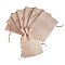 Burlap Packing Pouches Drawstring Bags, Tan, 13.5x9.5cm