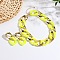 CCB Plastic Oval Link Chain Necklaces & Stud Dangle Earrings Sets, Yellow, 410mm