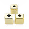 UV Plating Acrylic European Large Hole Beads, Cube, Gold, 20x20x20mm, Hole: 8mm