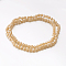 Electroplate Glass Beads, Half Plated, Faceted, Frosted, White, 6x3mm, Hole: 1mm, about 100pcs/strand, 20 inch(52cm)