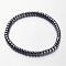 Non-magnetic Synthetic Hematite Beaded Stretch Bracelets, Flat Round, Black, 2 inch(50mm) , Bead: 4mm
