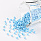 12/0 Glass Seed Beads, Opaque Colors Lustered, Round, Light Cyan, 2mm, Hole: 1mm, about 30000pcs/pound