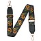 Wide Polyester Purse Straps, Replacement Adjustable Shoulder Straps, Retro Removable Bag Belt, with Swivel Clasp, for Handbag Crossbody Bags Canvas Bag, Sunflower Pattern, 79~12.9x3.8cm