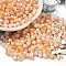 Two Tone Baking Paint Glass Seed Beads, Faceted Bicone, Orange, 4.5x4mm, Hole: 1mm, about 6428pcs/pound
