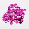 Plastic Paillette Beads, Semi-cupped Sequins Beads, Center Hole, Magenta, 12x0.5mm, Hole: 1mm, about 35000pcs/pound