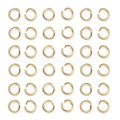 304 Stainless Steel Open Jump Rings, Round, Real 18K Gold Plated, 26 Gauge, 3x0.4mm