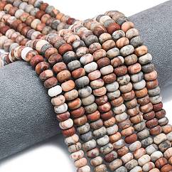 Natural Red Crazy Agate Beads Strands, Frosted, Rondelle, 8x5mm, Hole: 1.4mm, about 73~75pcs/strand, 14.96''~15.16''(38~38.5cm)