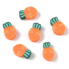 Fruit & Vegetable Theme Handmade Polymer Clay Beads, for DIY Jewelry Crafts Supplies, Carrot, 16.5x10.5x4.5mm, Hole: 1.6mm